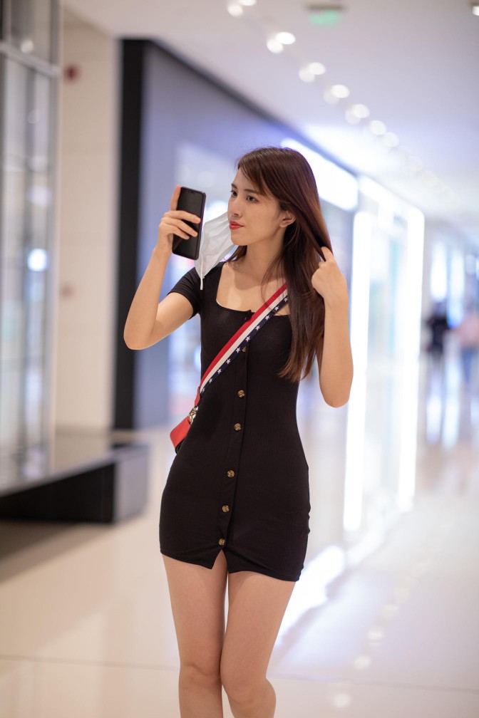 图片[3]-逛商场的黑色包臀裙美丽女孩【385P】00050-萌素素