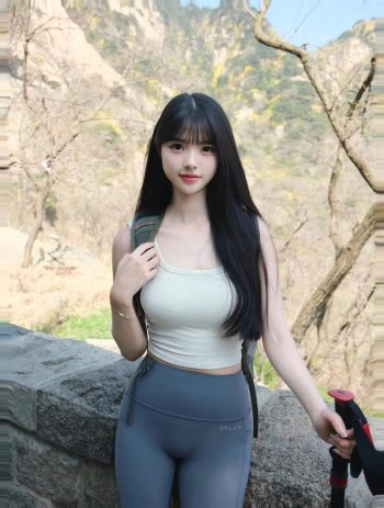 图片[9]-爱爬山的瑜伽裤MM，太甜美了！~-萌素素
